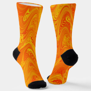 Marmorrotes gelbes Muster Socken
