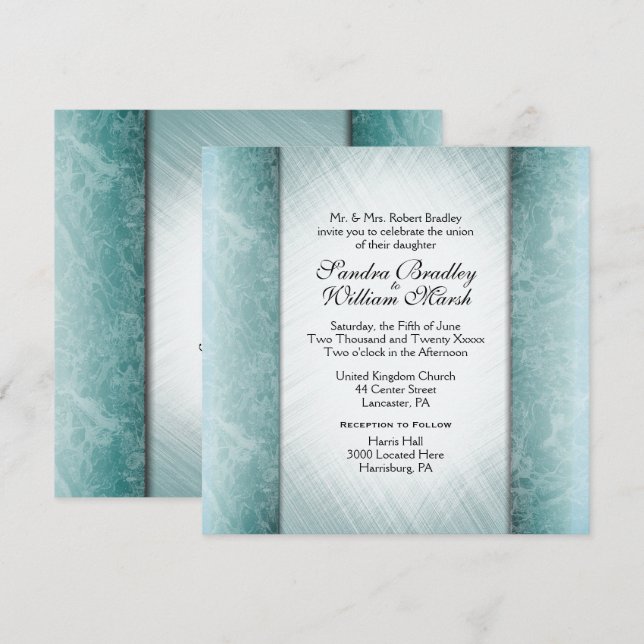 Marmorsäulen Minze Hochzeitseinladungen Einladung (Vorne/Hinten)