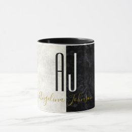 Marmorschwarz und weiß Minimalistische moderne Ini Tasse