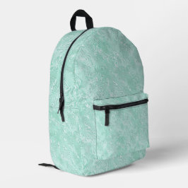 Marmorseide Moire Muster in Coolem Aqua Green Bedruckter Rucksack