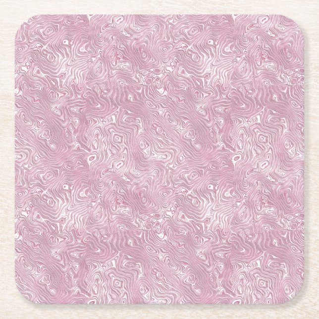 Marmorseidenmoirmuster in trostlosem Rosa Rechteckiger Pappuntersetzer (Vorderseite)