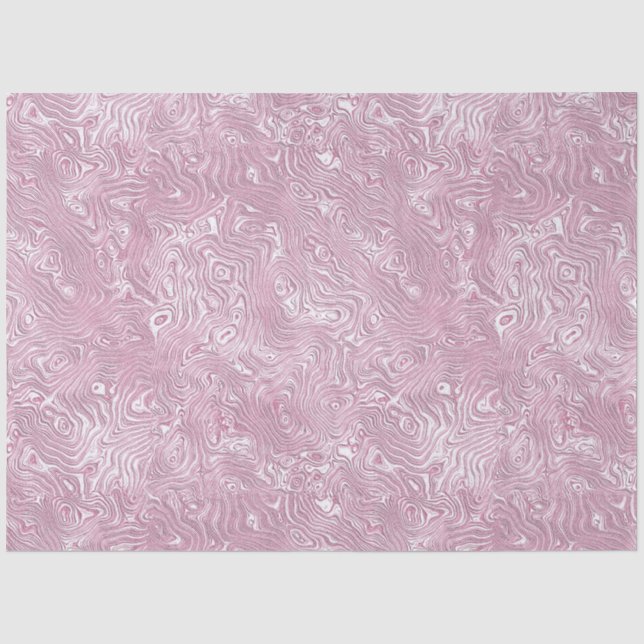 Marmorseidenmoirmuster in trostlosem Rosa Seidenpapier (Vorderseite)