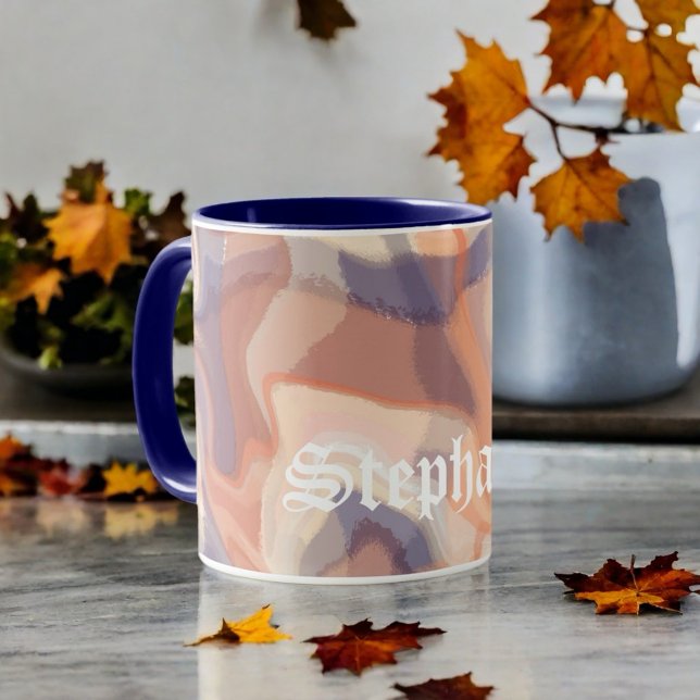 Marmorskript fallen terracotta lila modern tasse (Von Creator hochgeladen)