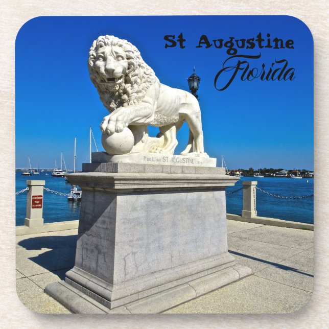 Marmorskulptur an der Brücke von Lions St. Augusti Getränkeuntersetzer (Vorderseite)