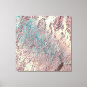 Marmorstein Abstraktes Aquamarines Aqua Rose Leinwanddruck