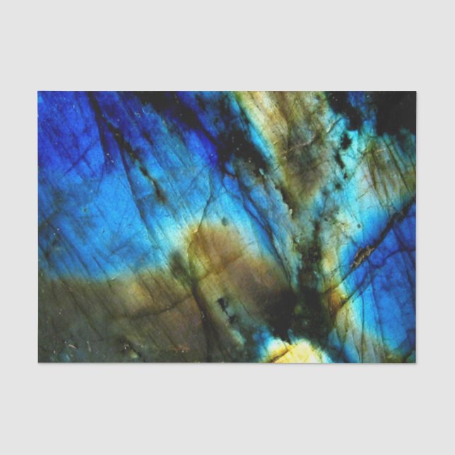 Marmorstein aquamarin türkisfarbenes Indigoblau Seidenpapier (Vorderseite)