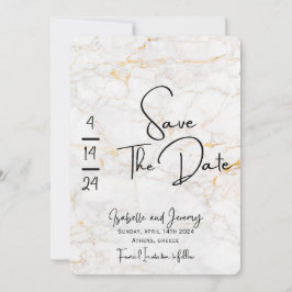 Marmorstein und Gold Save the Date Einladung