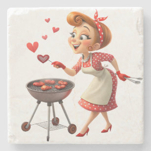 Marmorstein-Unterleger Valentinstag-Kochliebe Steinuntersetzer