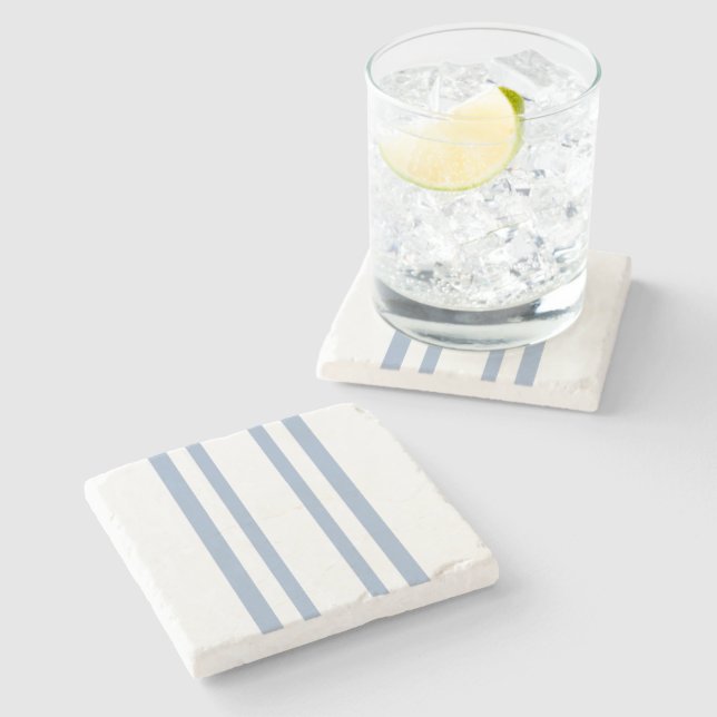 Marmorstein Untersetzer Blau & Weiß gestreift (Seitenansicht)