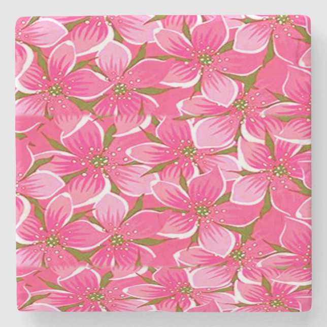 Marmorstein Untersetzer Floral (Vorderseite)