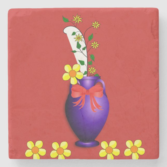 Marmorstein Untersetzer Sonnenblume (Vorderseite)
