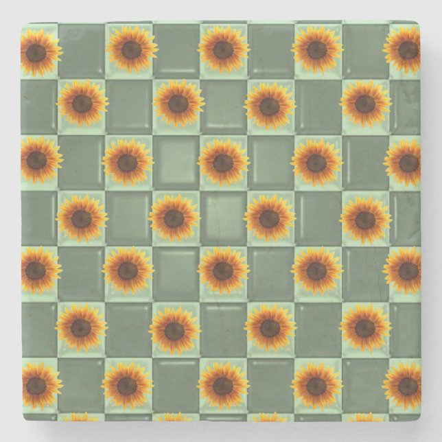 Marmorstein Untersetzer Sonnenblume (Vorderseite)