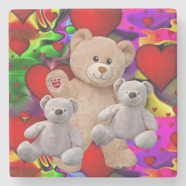 Marmorstein Untersetzer Valentine's Day Teddy Bear (Vorderseite)