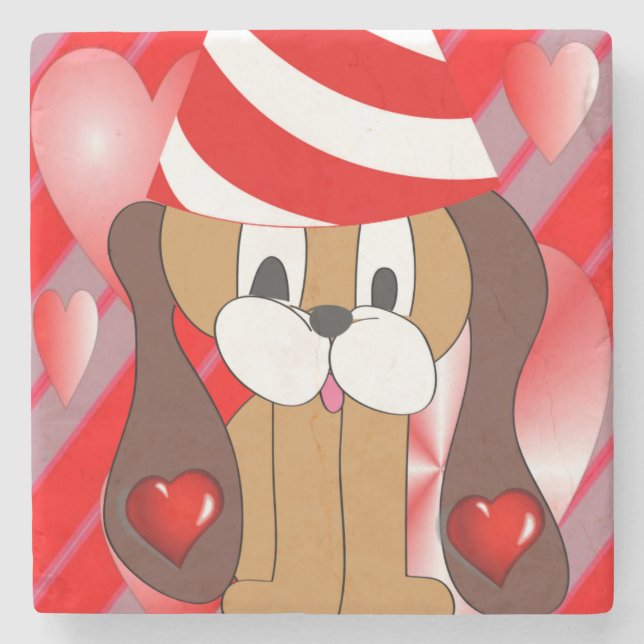 Marmorstein Untersetzer Valentinstag (Vorderseite)