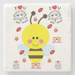 Marmorstein Untersetzer Valentinstag