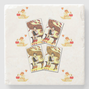 Marmorstein Untersetzer Valentinstag