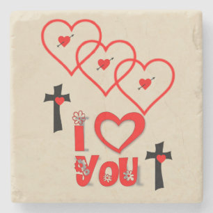 Marmorstein Untersetzer Valentinstag