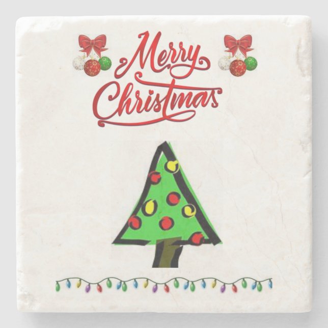 Marmorstein Untersetzer Weihnachten (Vorderseite)