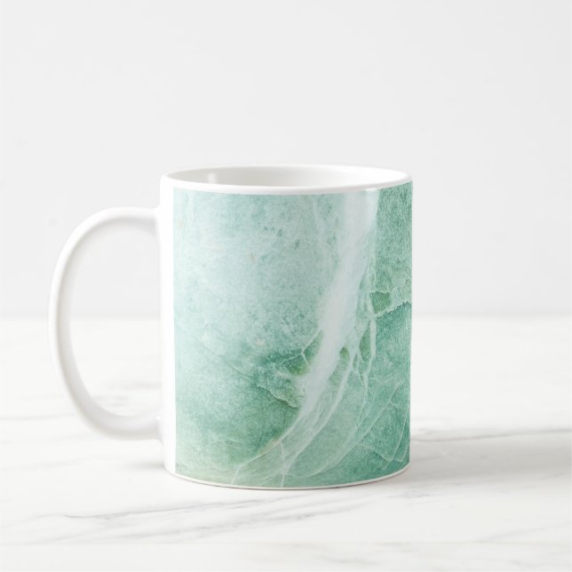 Marmorsteinmuster, grüne Textur. Kaffeetasse (Links)