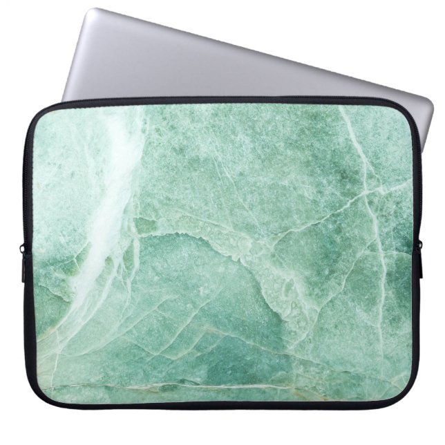 Marmorsteinmuster, grüne Textur. Laptopschutzhülle (Vorderseite)