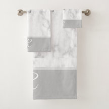 Marmorstil Graue, weiße Monogram, erstes Badezimme