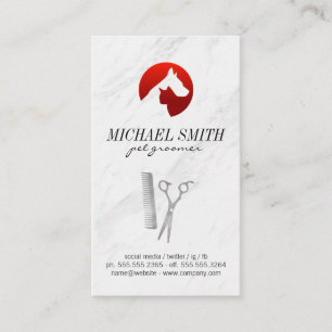 Marmorstone Pet Grooming Dog Icon Business Card Visitenkarte