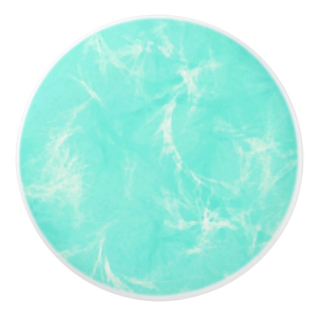 Marmorstrudeldruck - Aqua-/Rotkehlcheneiblau Keramikknauf (Vorderseite)