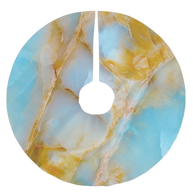 Marmorstruktur, buntes Onyx-Interieur. Polyester Weihnachtsbaumdecke (Vorderseite)