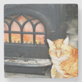 Marmortabby-Katzen-Untersetzer Steinuntersetzer