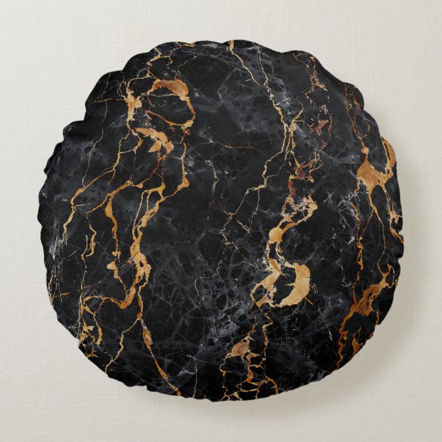 Marmortextur: Elegante Steinfläche. Rundes Kissen (Vorderseite)