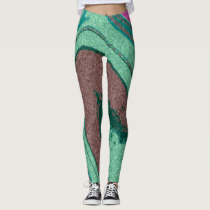 Marmortextur farbig leggings