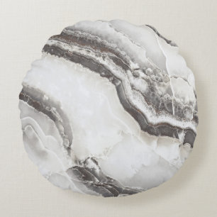 Marmortextur, hochauflösender italienischer Slab. Rundes Kissen