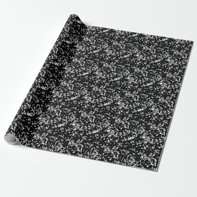 Marmortextur schwarz geschenkpapier (Ungerollt)
