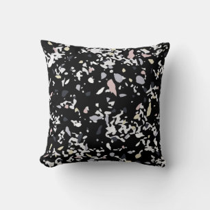 Marmortextur schwarz kissen