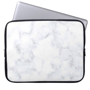 Marmortextur, weißes Muster Laptopschutzhülle