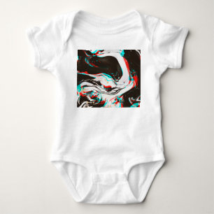 Marmortinte: Verzerrte Glitchtextur. Baby Strampler