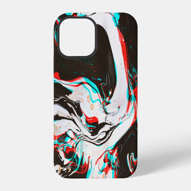 Marmortinte: Verzerrte Glitchtextur. iPhone 12 Hülle (Rückseite)