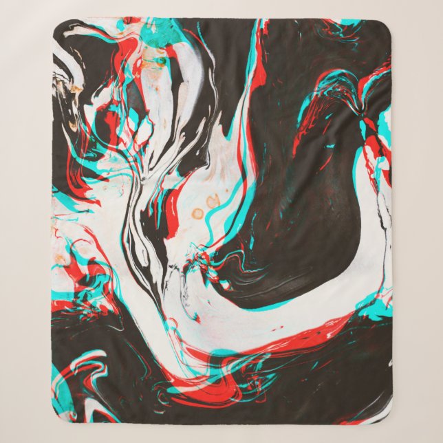 Marmortinte: Verzerrte Glitchtextur. Sherpadecke (Vorderseite)