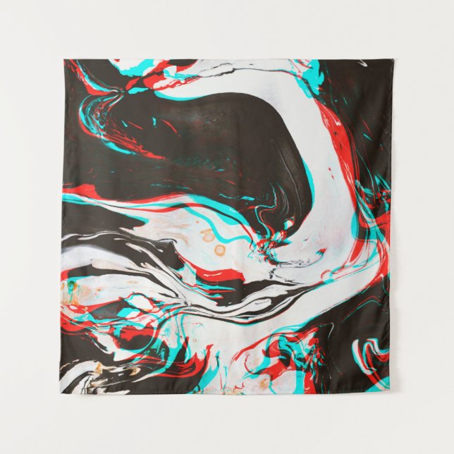 Marmortinte: Verzerrte Glitchtextur. Wandteppich (Vorderseite)