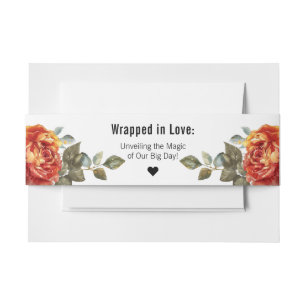 Marmorträume: Orange Rose Elegante Collection Einladungsbanderole