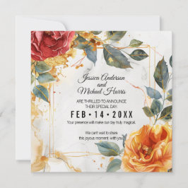 Marmorträume: Orange Rose Elegante Save The Date