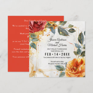 Marmorträume: Orange Rose Elegante Save The Date