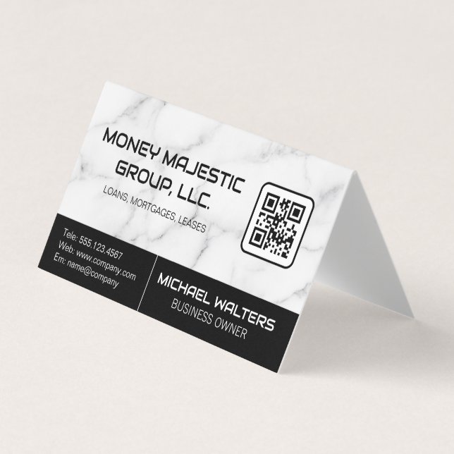 Marmoruntergrund | QR Code Business Card Visitenkarten (Vorderseite)