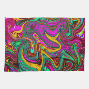 Marmorwärme, heißes Rosa und Meeresfohlen Grüne Ab Geschirrtuch