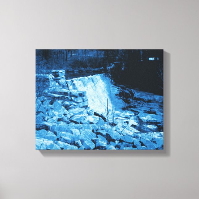 Marmorwasserdamm Abstrakt blau Leinwanddruck (Vorderseite)