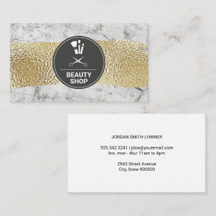 Marmorweiß Gold gebürstet Makeup Brushes Visitenkarte