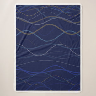 Marmorwirbel Blau Gold Nahtloses Muster Sherpadecke