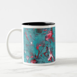 Marmorwirbel in Aqua Zweifarbige Tasse