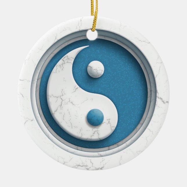 MarmorYin Yang Keramik Ornament (Vorne)