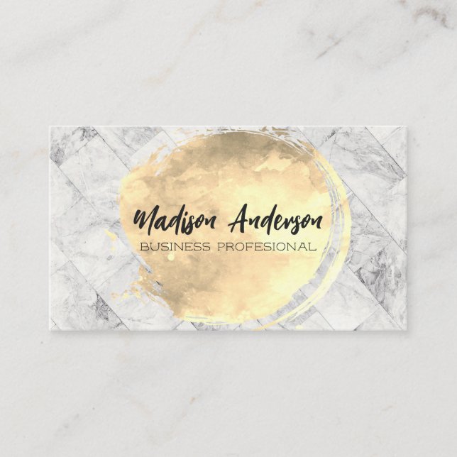 Marmorziegeln | Gold gebürstet Visitenkarte (Vorderseite)